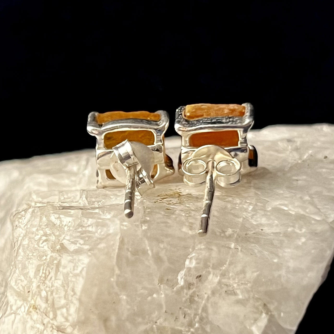 ORANGE KYANITE STUD STERLING SILVER