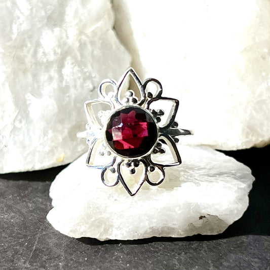 Garnet Ring Lotus 1