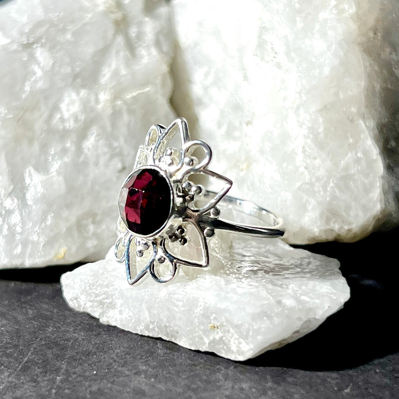 Garnet Ring Lotus 1